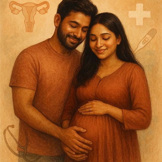 PCOS ke bawajood pregnancy possible hai awareness image